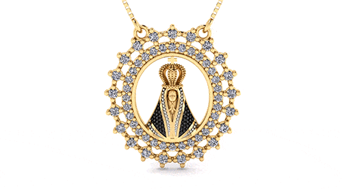 Gargantilha Nossa Senhora Aparecida Ouro 18k