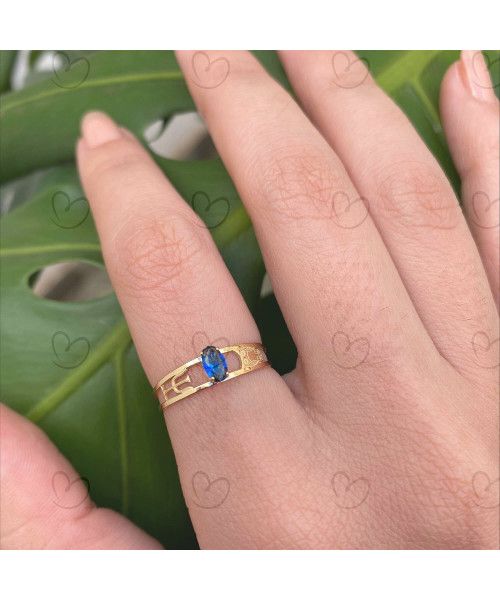 Anel Formatura Aro Duplo Oval Psicologia Ouro 18k
