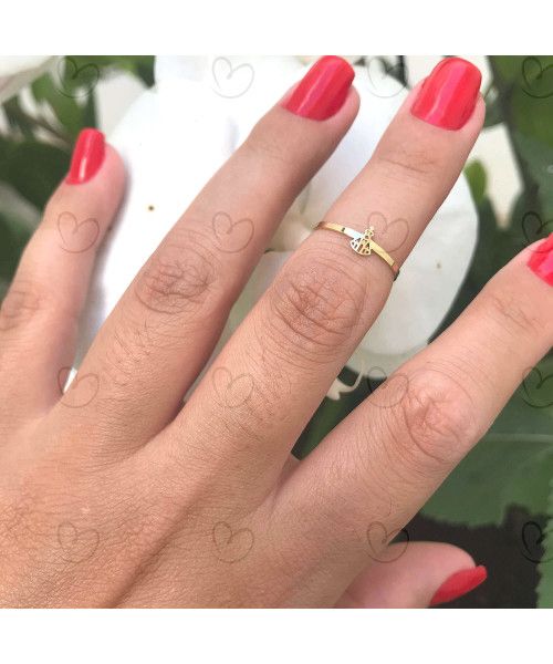 Anel Falange Nossa Senhora Aparecida Ouro 18k