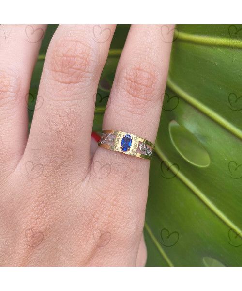 Anel Formatura Engenharia Mecânica Oval 3mm x 5mm Ouro 18k