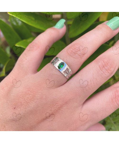 Anel Formatura Nutrição Oval 3mm x 5mm Ouro Branco 18k