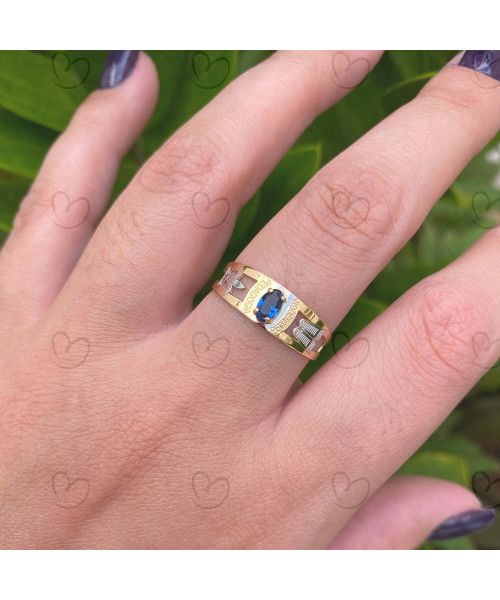 Anel Formatura Pedagogia Oval 3mm x 5mm Ouro 18k