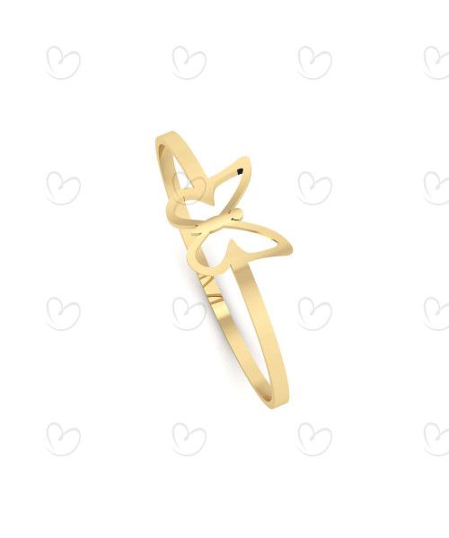 Anel Borboleta Delicada P Ouro 18k