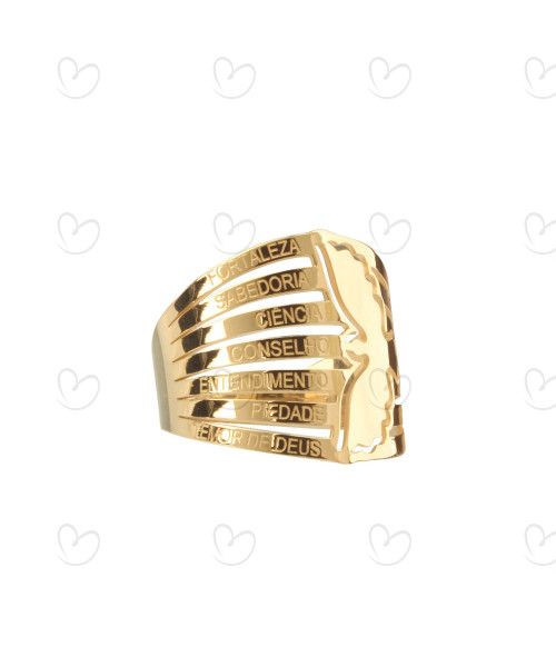 Anel Sete Dons do Espírito Santo Ouro 18k