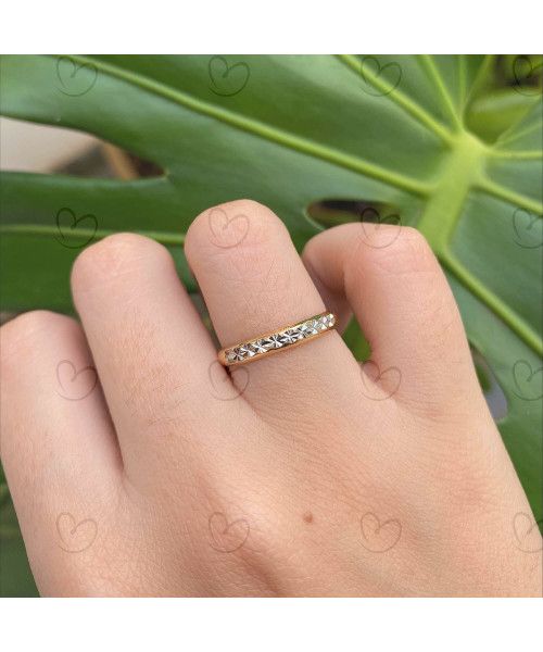Anel Aparador Diamantado Falsa Pedra Ouro 18k