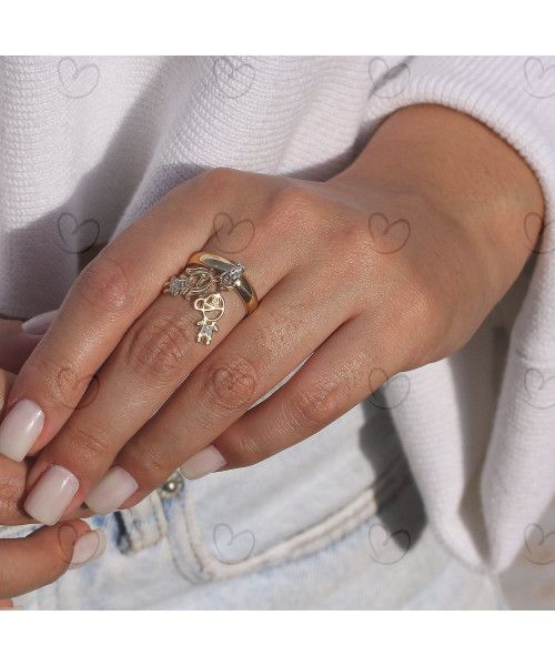 Anel Kaká Casal com Diamante Ouro 18k