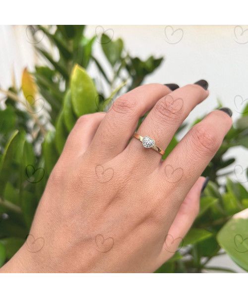 Anel Chuveiro Coração Zircônia Ouro 18k