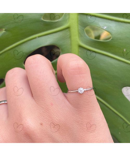 Anel Solitário Oito Garras com Diamante 3mm Ouro 18k