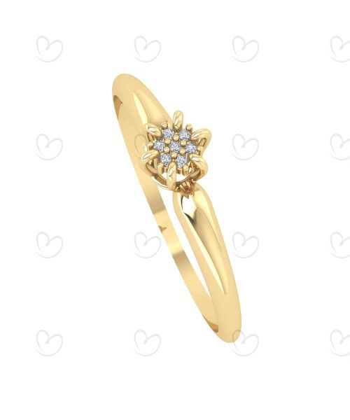 Anel Chuveiro Coroa com Diamante Ouro 18k