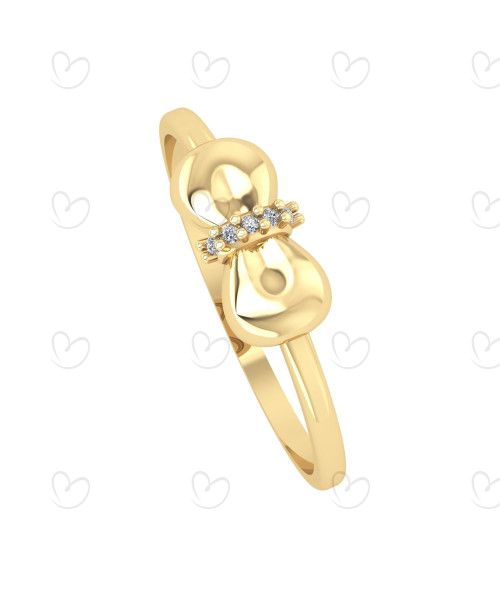 Anel Laço com Cinco Diamante Ouro 18k