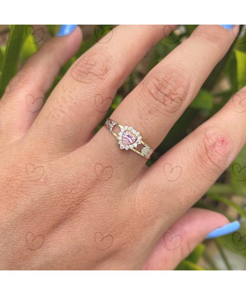 Anel Formatura Ciências Contábeis Coração Pequeno Ouro 18k