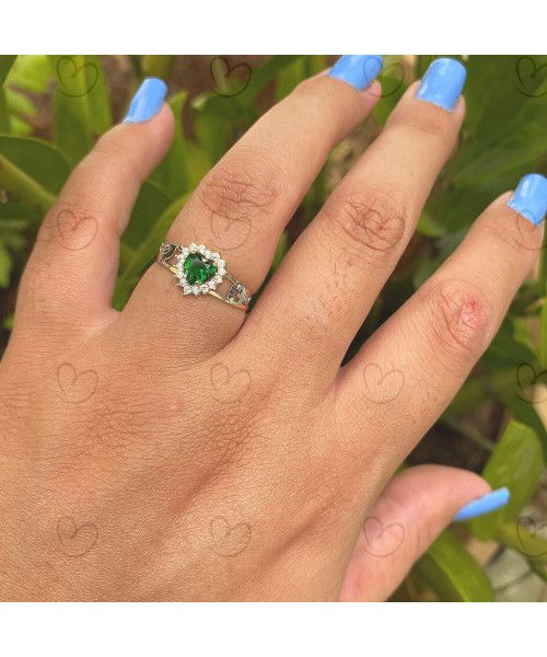 Anel Formatura Coração Grande Enfermagem Ouro 18k