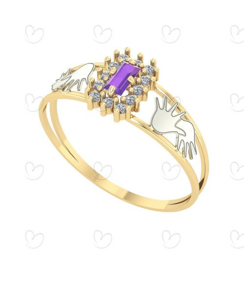 Anel Formatura Baguete Libras Ouro 18k