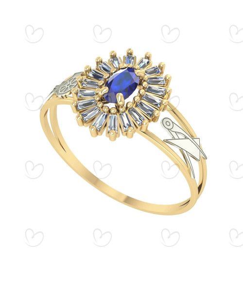 Anel Formatura Pizza Oval Engenharia Civil Ouro 18k