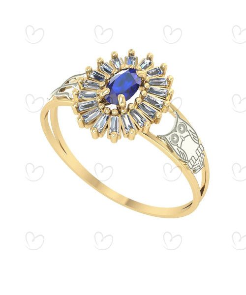 Anel Formatura Pizza Oval Psicologia Ouro 18k