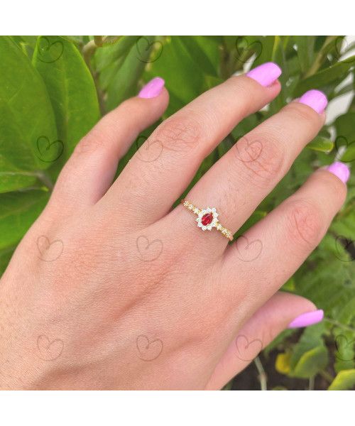 Anel Gota Formatura Aro com Pedras Fisioterapia Ouro 18k