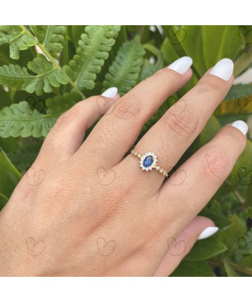 Anel Oval Formatura Aro com Pedras Biomedicina Ouro 18k