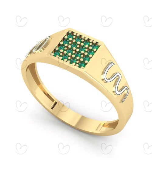 Anel Formatura Masculino Pavê Medicina Ouro 18k