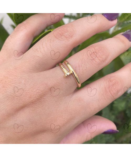 Anel Prego Liso Ouro 18k