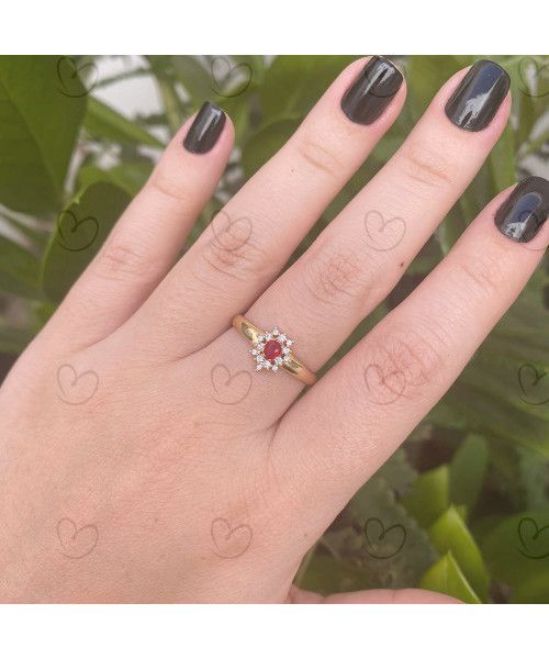 Anel Formatura Chuveiro Gota Ouro 18k