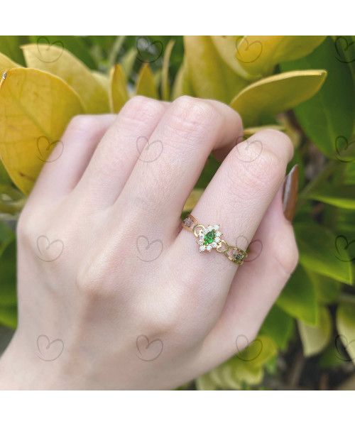 Anel Formatura Navete com Coração Enfermagem Ouro 18k