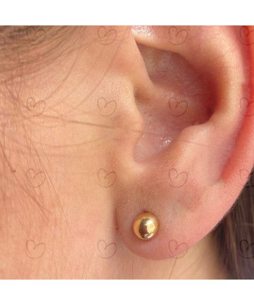 Brinco Bola 5mm Lisa Ouro 18k