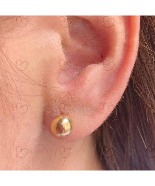 Brinco Bola 7mm Lisa Ouro 18k