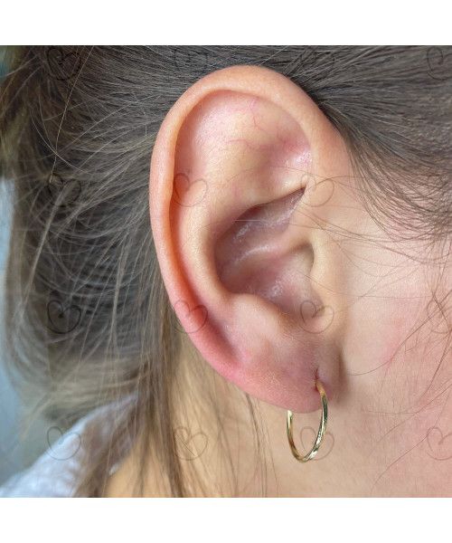 Brinco Argola Redonda Torcida 1.5cm Ouro 18k