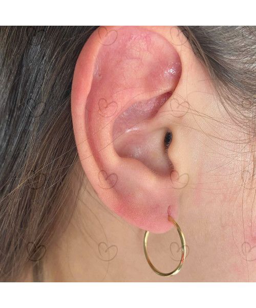 Brinco Argola Redonda Torcida 2cm Ouro 18k