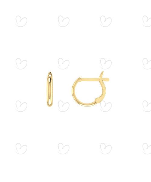 Brinco Meia Argola Lisa P Ouro 18k