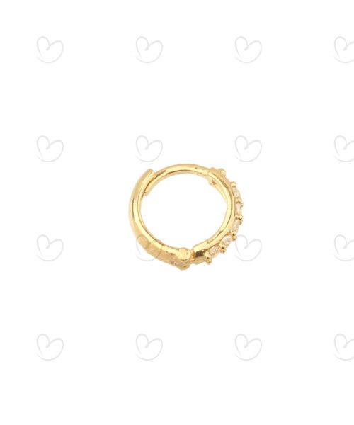Brinco Masculino Argola Fileira Única Mini 1 Unidade Ouro 18k