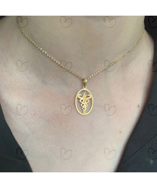 Pingente Fisioterapia Vazado Ouro 18k