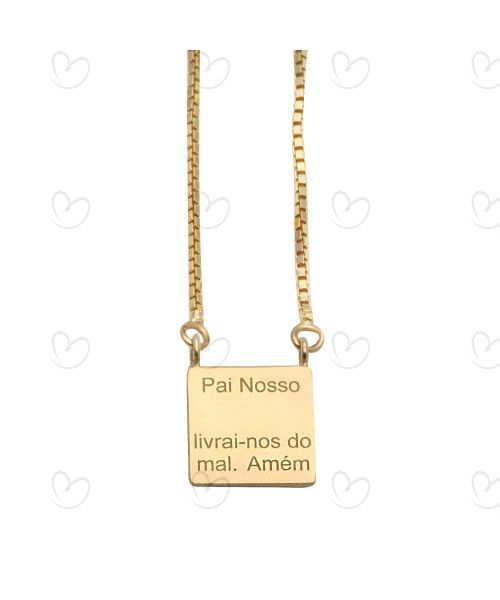 Escapulário Pai Nosso Ouro 18k