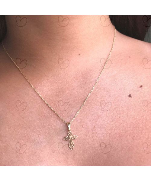 Pingente Cruz Vazada Ouro 18k