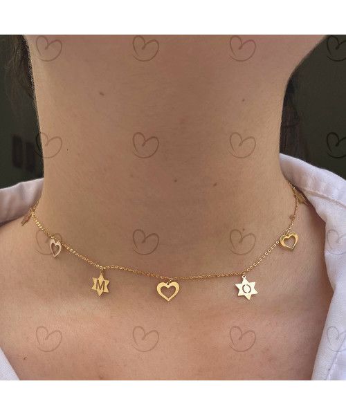 Choker Bailarina Amor Ouro 18k
