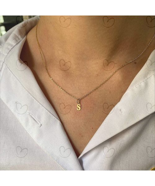 Pingente Letra S Pequena Ouro 18k