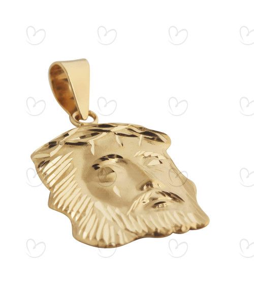 Pingente Face de Cristo 23mm x 16mm Ouro 18k