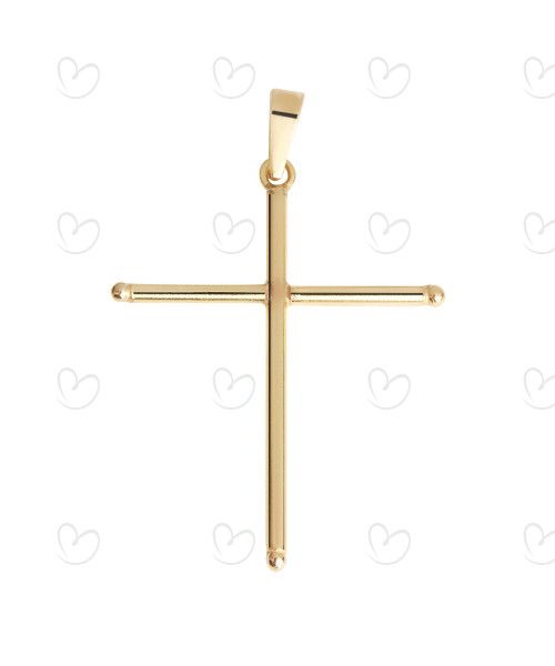 Pingente Cruz 21mm x 28mm Diamantada Ouro 18k