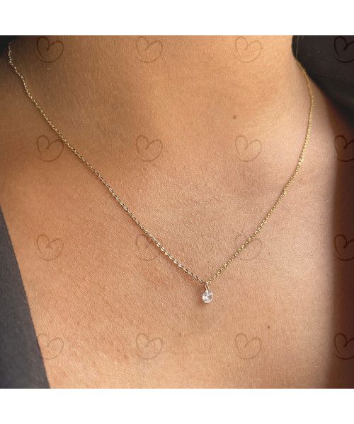 Pingente Ponto de Luz 4mm Ouro 18k
