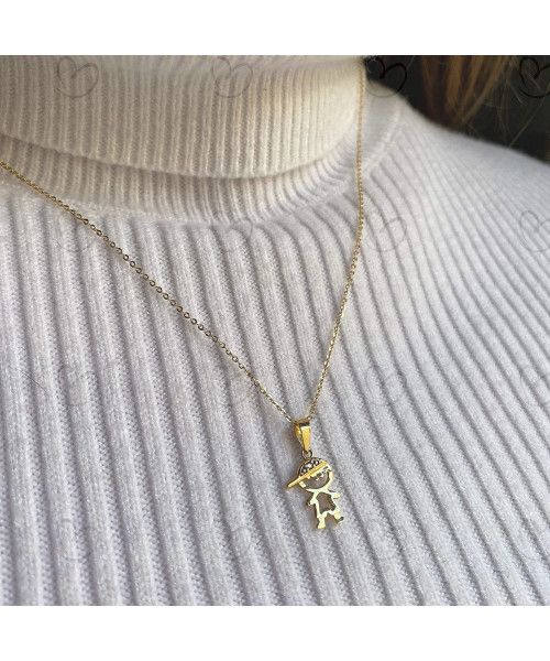 Pingente Menino Boné Pequeno Ouro 18k