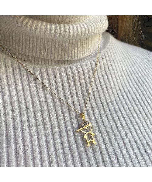 Pingente Menino Boné Grande Ouro 18k