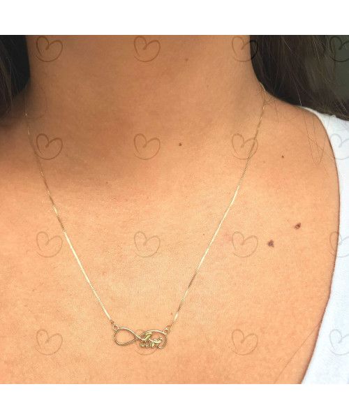 Gargantilha Love com Corrente Veneziana Ouro 18k