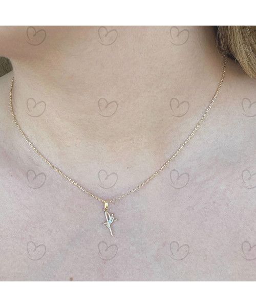Pingente Fé com Zircônia Ouro 18k