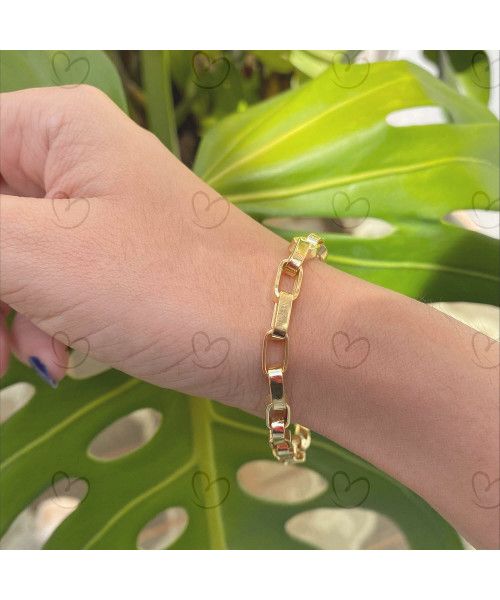 Pulseira Malha Cartier de 21cm Grossa Ouro 18k