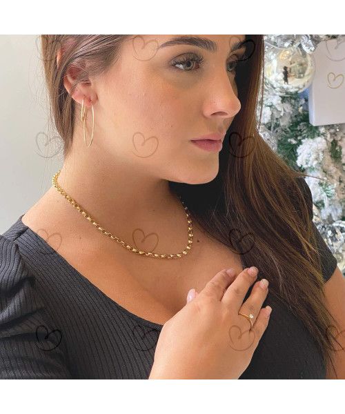 Brinco Argola Redondo 4,2cm Ouro 18k