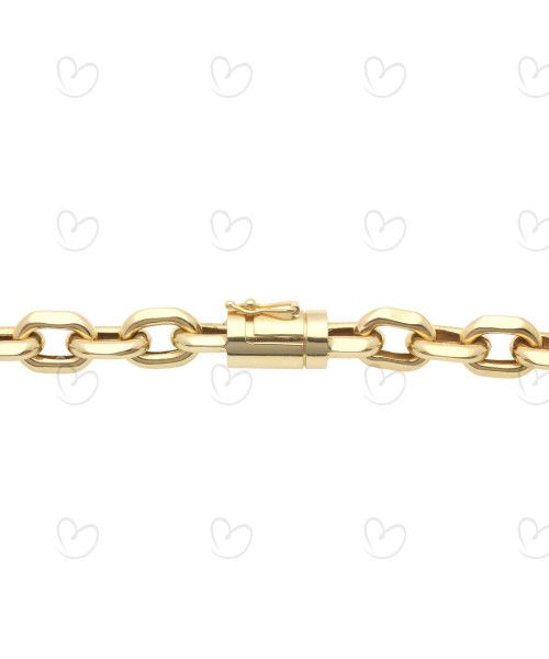 Corrente Malha Cartier Cadeado Grossa 65cm Ouro 18k