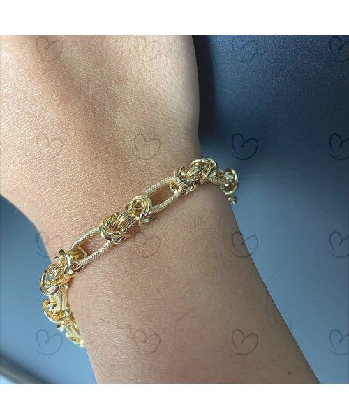 Pulseira Estilizada com Mix Elos Ouro 18k