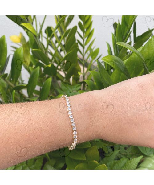 Pulseira Riviera Amarela 3,5mm 20cm Ouro 18k