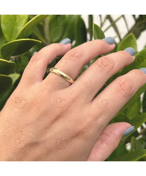 Aliança Soft 4mm Abaulada Lisa Ouro 18k