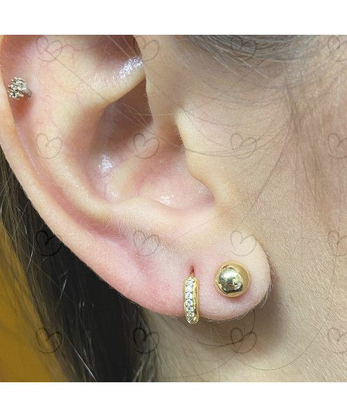 Brinco de Argola com Zircônia Ouro 18k